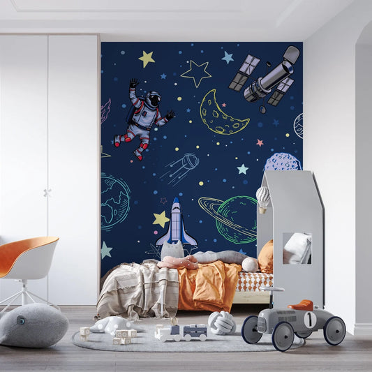 Blue Kids Room Wallpaper