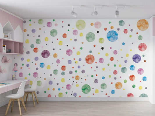 Colorful Circle Kids Room Wallpaper