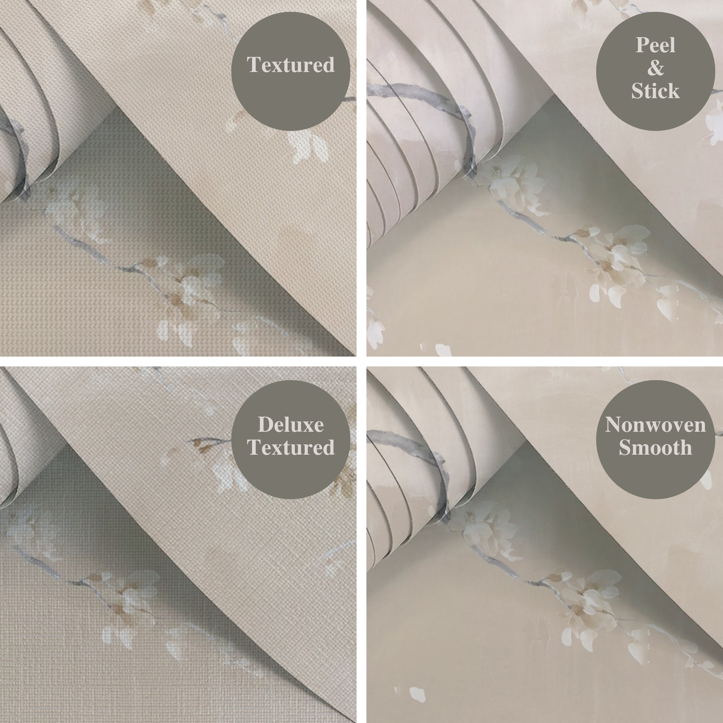 Pink and Lilac Flowers Nursery Wallpaper - Watercolor Baby Girl Mural