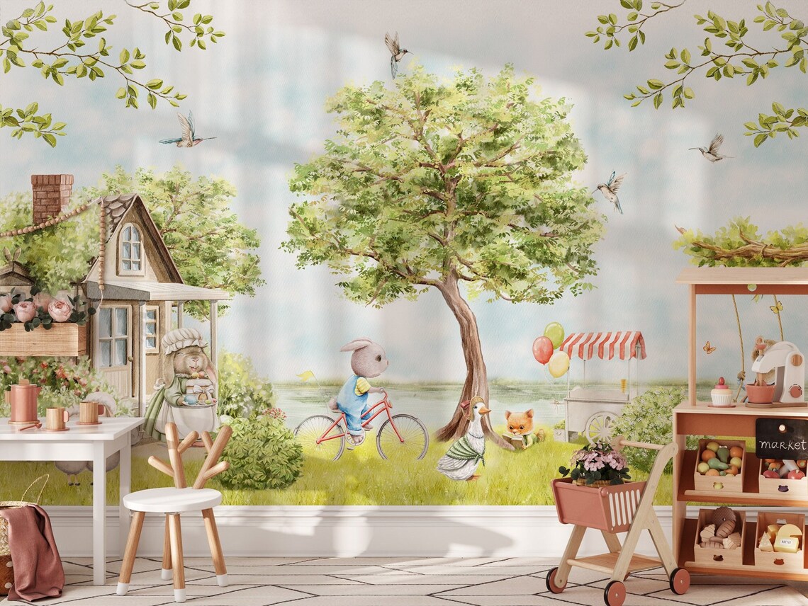 Kids Woodland Animals Wallpaper