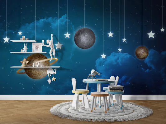 Planet Boys Room Wallpaper