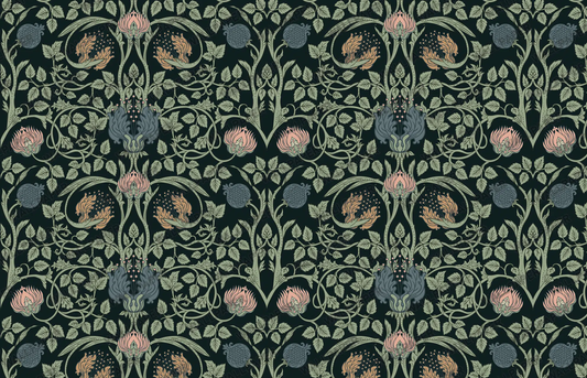 William Morris Style Floral Wallpaper – Vintage Wall Mural