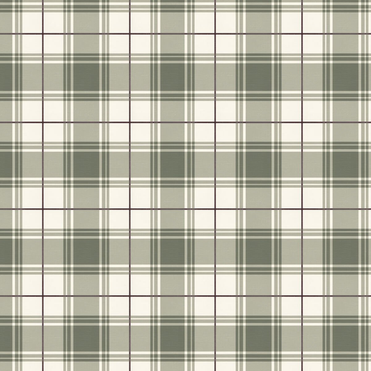 Green Plaid Wallpaper | Vintage Farmhouse Tartan Nursery Wall Mural | Peel and Stick Cottagecore Kids Wallpaper
