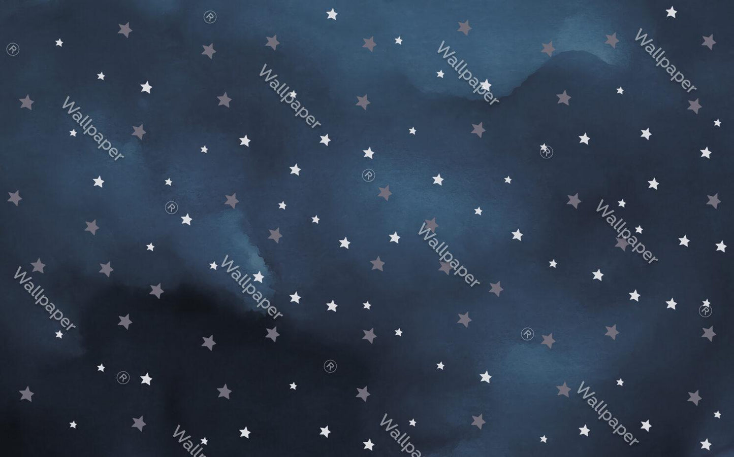 Sky And Star Pattern Wallpaper For Kidsroom, Wallpaper Nursery, Child Wallpaper, Peel and Stick Baby Wallpaper, Navy Blue Wallpaper