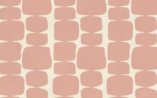 Pink Blocks on Beige Background Wallpaper, Peel and Stick Wallpaper, Stylish Room Design, Pink Wallpaper, Geometric Pattern Wallpaper