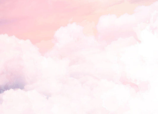 Pink Colored Cloud Pattern 3D Wallpaper For Kidsroom, Soft Wallpaper Nursery, Child Wallpaper, Peel and Stick Wallpaper, Baby Girl Wallpaper