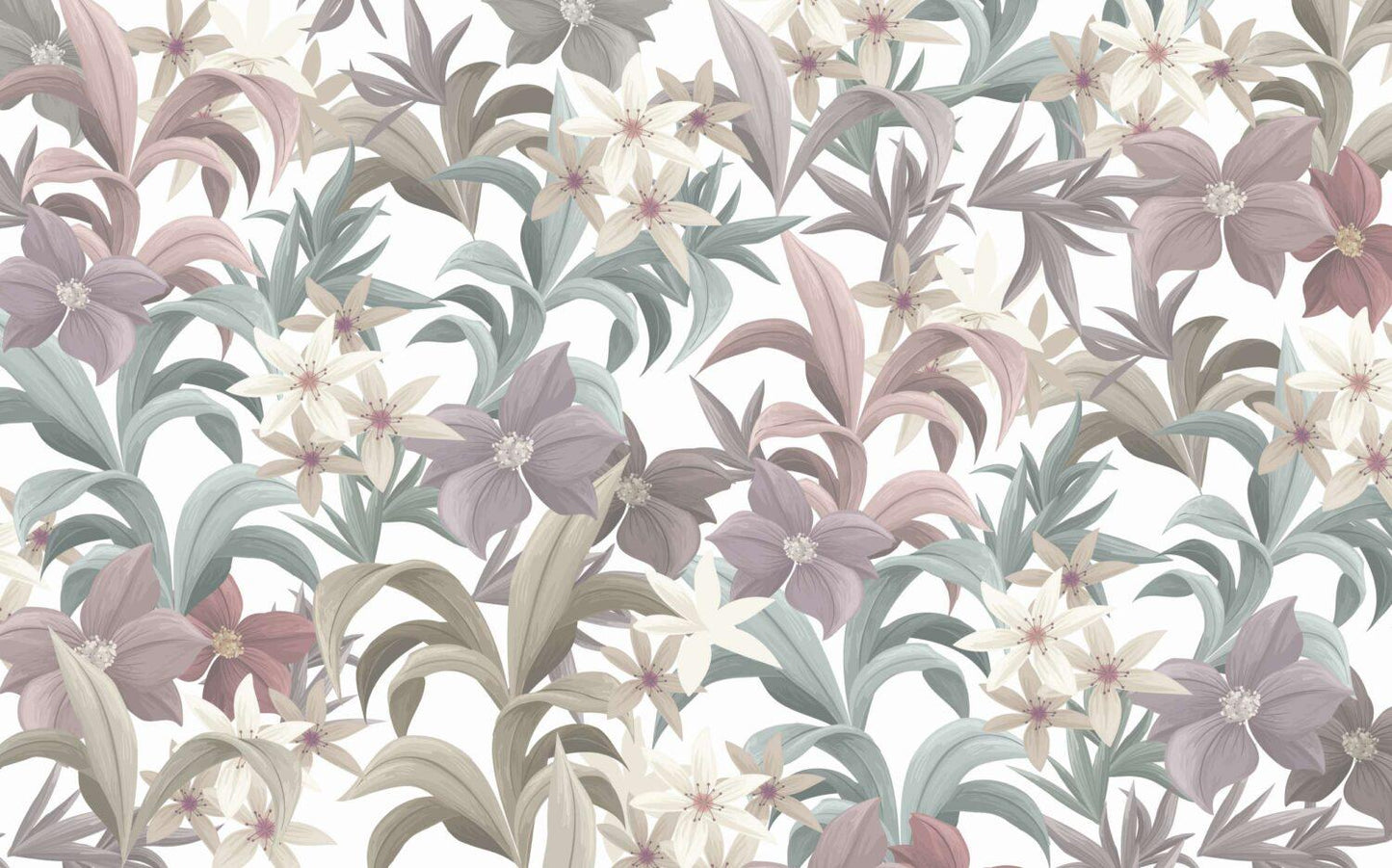 Colorful Flower Petals Wallpaper in Soft Tones, Floral Wallpaper, Pastel Romantic Wall Mural, Peel and Stick Wallpaper, Drawing Wallpaper