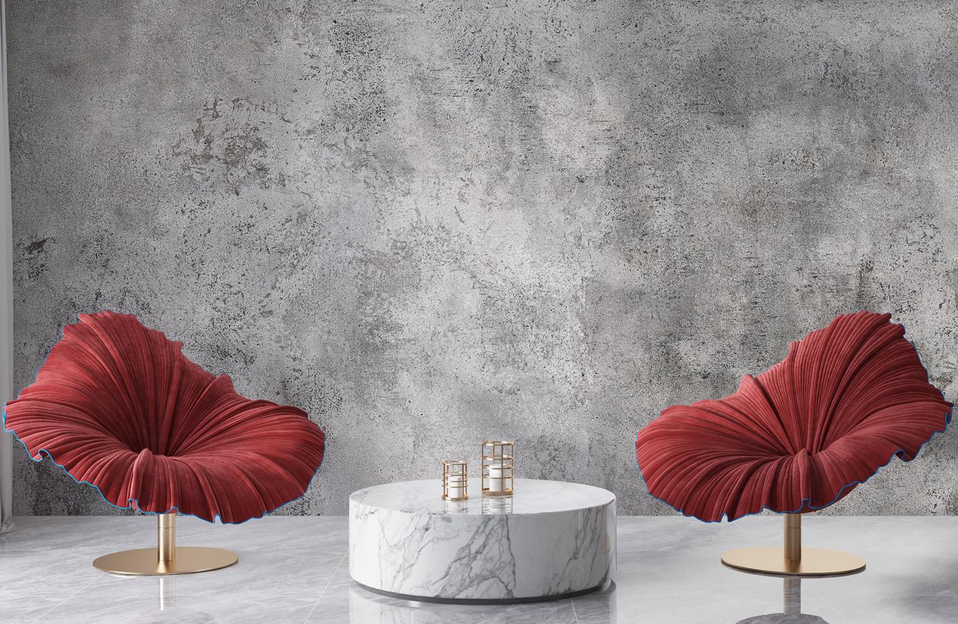 Concrete Textured Wall Look Wallpaper, Drawwing Effect Wallpaper, Dark Wallpaper, Modern Mural, Gray Peel and Stick Wallpaper, Wall Design