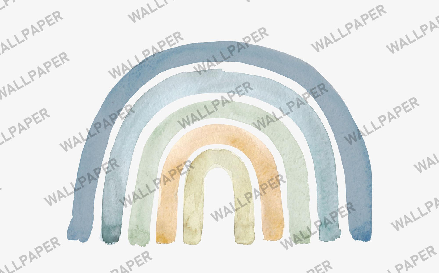 Rainbow Wallpaper in Shades of Blue, Wallpaper Nursery in Soft Color, Child Wallpaper, Peel and Stick Kids Wallpaper, Baby Boy Wallpaper