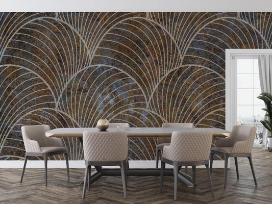 Oyster-Look Patterned Wallpaper, Boho Style Pattern Wallpaper, Cool Wallpaper, Stylish Room Design, Modern Abstract Pattern Wallpaper