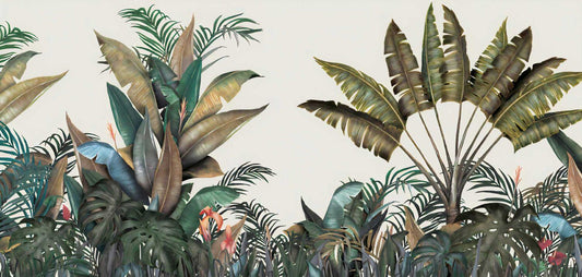 Large Leaf Tropical Patterned Kids 3D Wallpaper, Children and Baby Wallpaper, Tropical Forest Wallpaper Nursery, Wild Jungle Wallpaper