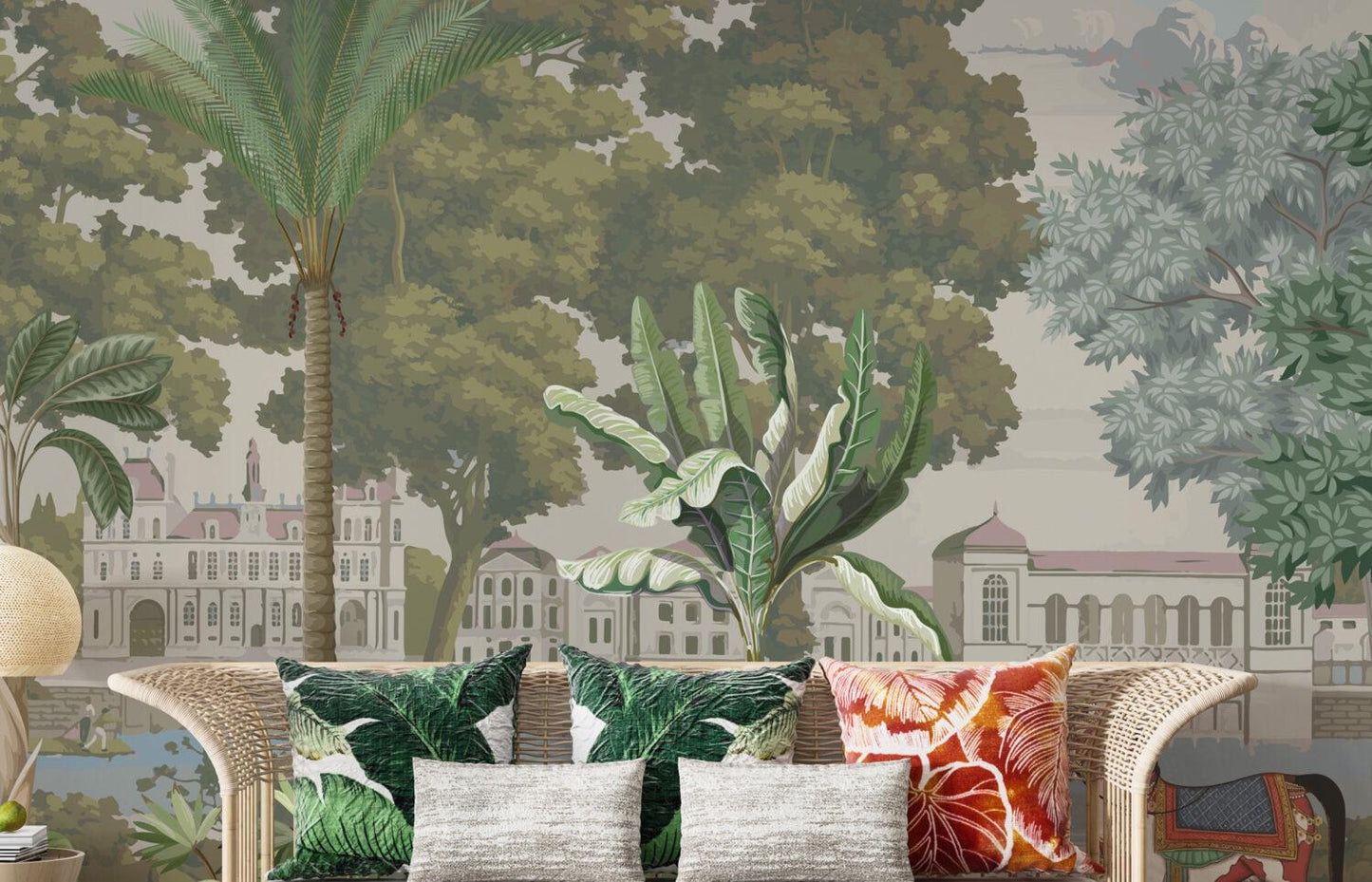 Palace Garden And Mansions Wallpaper, Bohemian Wallpaper, Vintage City Wallpaper, Historical Buildings Wallpaper, Nostalgic Horses Wallpaper