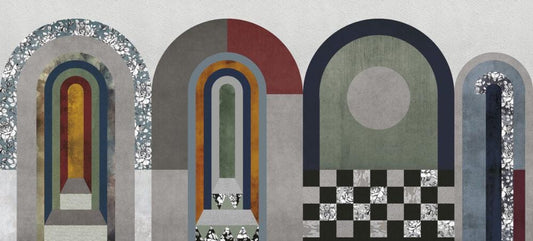 Geometric Colorful Pattern Wallpaper, Boho Colored Wall Mural, Peel and Stick Wallpaper, Stylish Room Design, Geometric Pattern Wallpaper