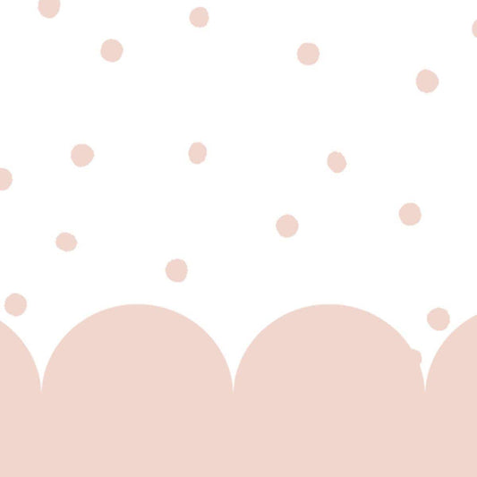 Ruffles and Polka Dot Pink Wallpaper, Watercolor Mural Nursery, Pink Waves Baby Girl Wallpaper , School Wallpaper, Pink Baby Room Wallpaper