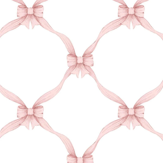 Pink Bow Baby Girl Wallpaper, Watercolor Ribbon Wallpaper Nursery, Pink Baby Girl Wallpaper, School Wallpaper, Pink Baby Room Wallpaper