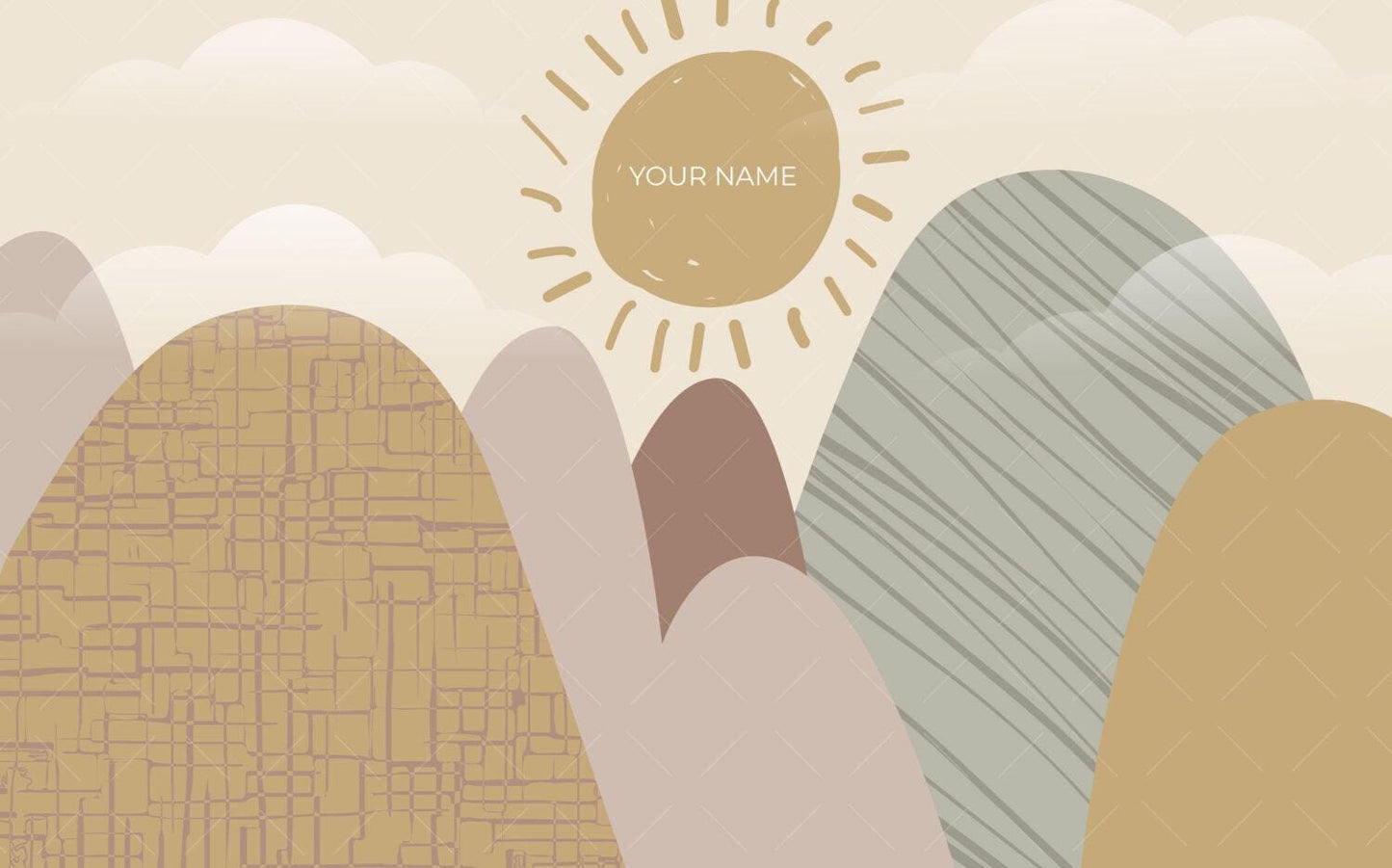 Mountain and Sun Personalized Kids Wallpaper, Illustration Wallpaper Nursery, Art Child Wallpaper, Colorful Peel and Stick Baby Wallpaper