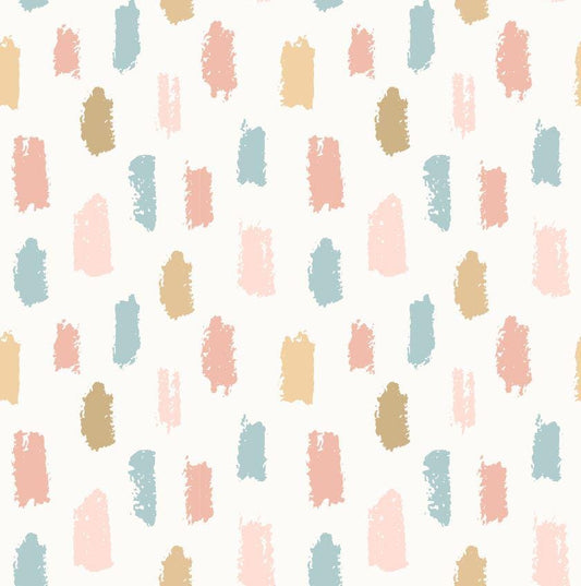 Brush Trace Wallpaper for Kids Rooms, Fun Kid Mural Illustration Wallpaper Nursery, Art Child Wallpaper, Peel and Stick Baby Wallpaper