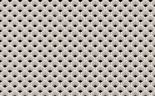 Abstract Black and White Fan Flowers Wallpaper, Peel and Stick Wallpaper, Stylish Room Design, Design Wallpaper, Modern Artistic Wallpaper
