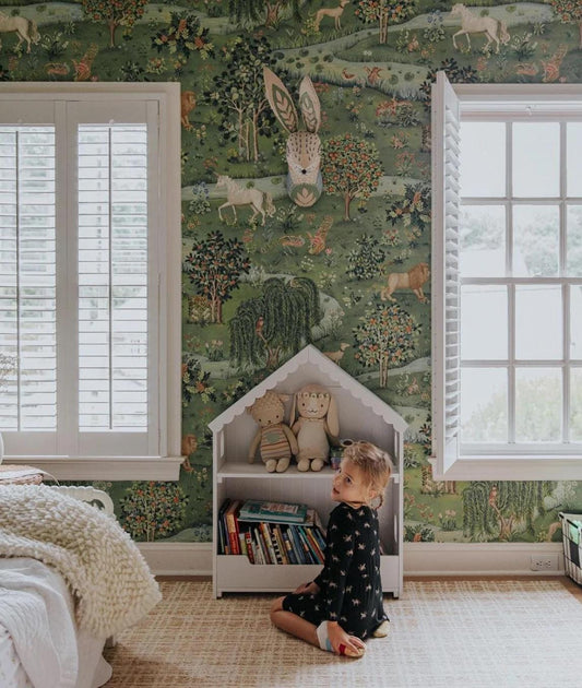 William Morris Willow & Owl Wallpaper, Vintage Nature Wallpaper, Romantic Wall Mural, Peel and Stick Wallpaper, Drawing Art Wallpaper