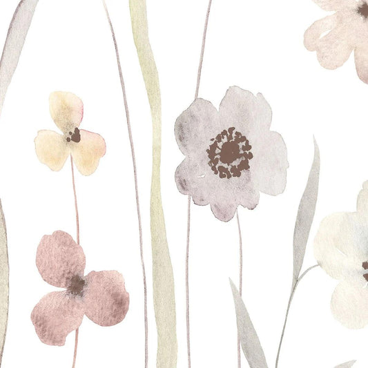 Autumn Flowers Baby Girl Wallpaper, Flower Garden Kids Wallpaper, Art Wallpaper Nursery, Watercolor Floral Wallpaper, Baby Girl Wallpaper
