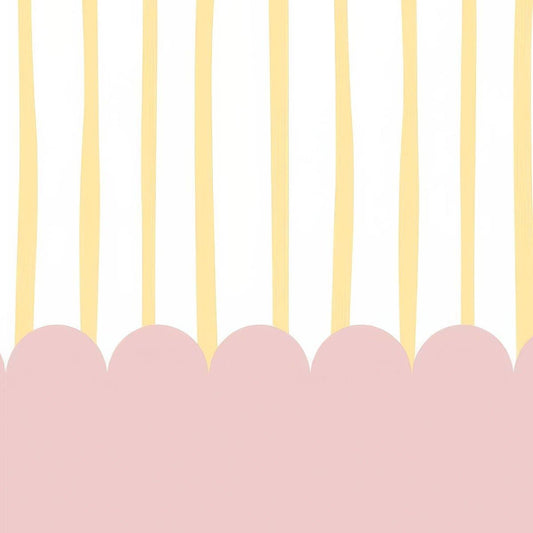 Ruffles and Stripes Pink Wallpaper, Watercolor Kid Mural, Watercolor brush Wallpaper Nursery, School Wallpaper, Pink Baby Room Wallpaper