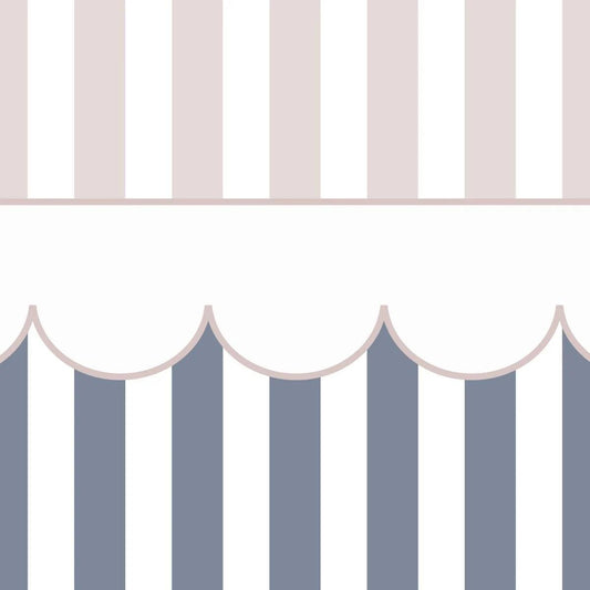 Ruffles and Stripes Pink and Blue Wallpaper, Watercolor Kid Mural, Watercolor brush Wallpaper Nursery, School Wallpaper, Baby Room Wallpaper