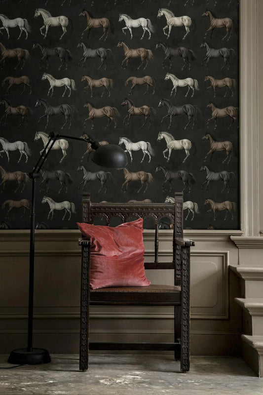 Vintage Horses Wallpaper, Unique Design Wallpaper, Mystic Artistic Wallpaper, Romantic Wall Mural, Peel&Stick Wallpaper, Bohemian Wallpaper