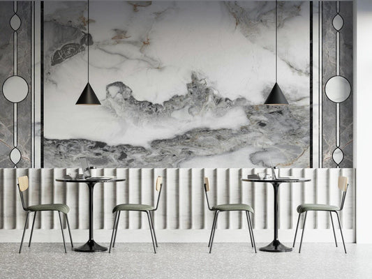 Marble Pattern Wallpaper Black and White, Design Peel and Stick Wallpaper, Modern Natural Looking Marble Wallpaper, Bathroom Wallpaper