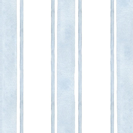 Blue Design Lines Kidsroom Wallpaper, Watercolor Kid Mural, Wallpaper Nursery, School Wallpaper, Blue Baby Room Wallpaper
