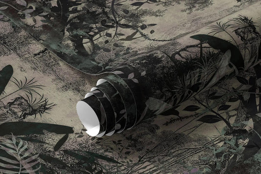 Classic Old Style Landscape Vintage Forest Wallpaper, Trees Wallpaper, Bohemian Wall Mural, Peel and Stick Wallpaper, Mystic Room Design