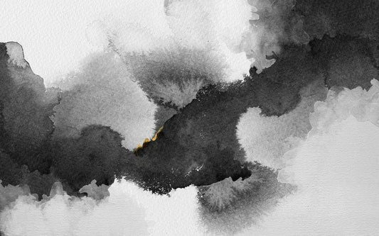 White Black Brush Effect Wallpaper, Boho Style Pattern Wallpaper, Monochrome Wallpaper, Watercolor Wallpaper, Abstract Pattern Wallpaper