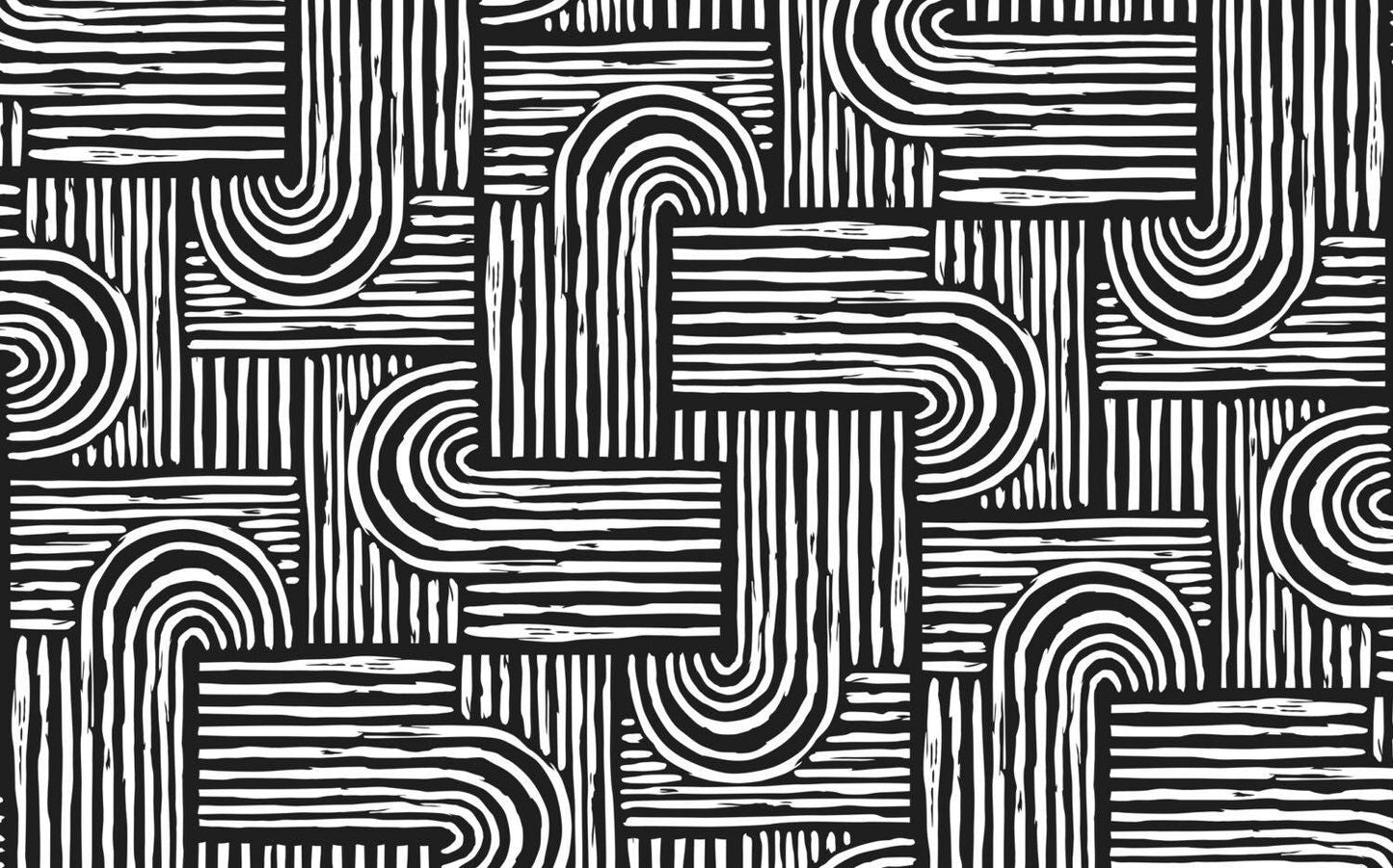 Black and White Lines Wallpaper, Peel & Stick Wallpaper, Stylish Room Design, Modern Wallpaper, Contemporary Wallpaper, Abstract Wall Poster