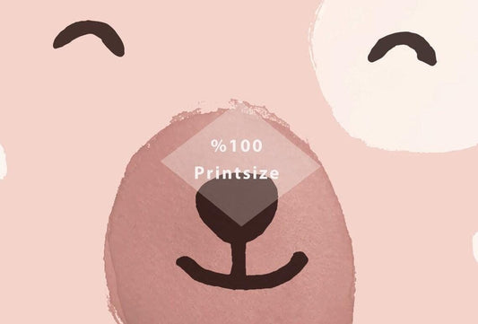 Cute Face in Pink Baby Girl Wallpaper, Child Wallpaper, Pink Wallpaper Nursery, Pink Baby Girl Wallpaper, Kidsroom Wall Poster