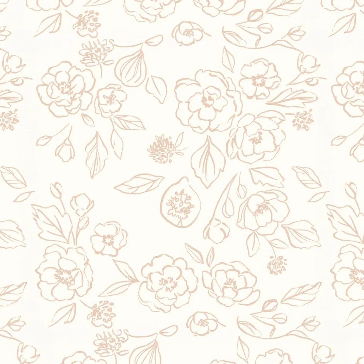Monochrome Flowers Wallpaper, Flower Garden Baby Girl Wallpaper, Art Wallpaper Nursery, Drawwing Wallpaper, Flowers Wallpaper