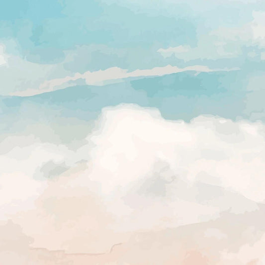 Romantic Cloud Wallpaper, Watercolor Baby Wallpaper, Sky Wall Poster, Pink and Blue Cloud Background Baby Room Wallpaper, Wallpaper Nursery