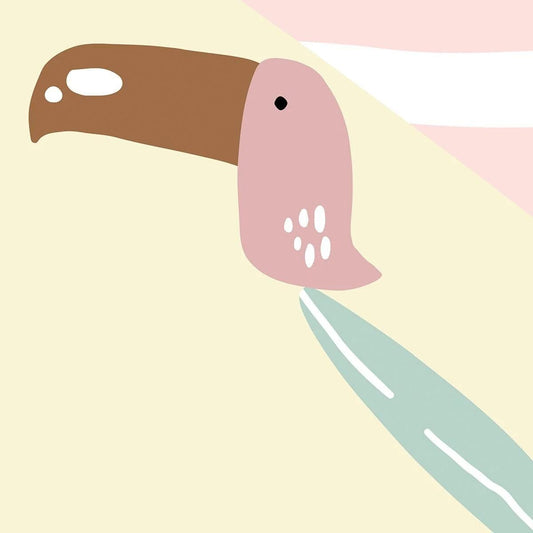 Colorful Illustration Tropical Forest Kids Wallpaper, Cute Animal Wallpaper for Kidsroom, Pink and Green Palm Trees Wallpaper Nursery