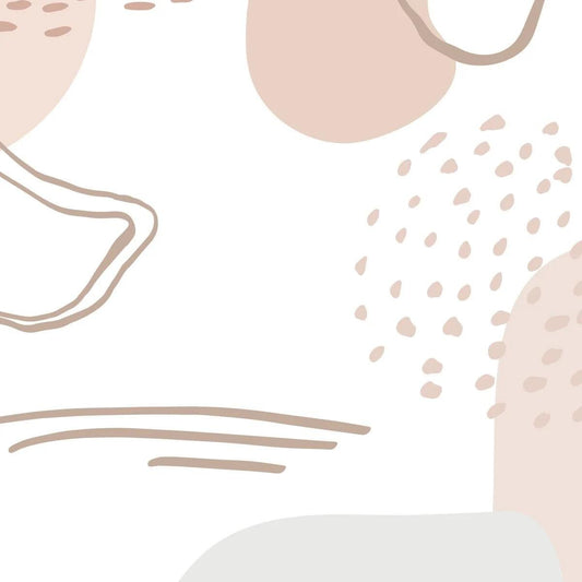 Soft Pink Color Illustration Kids Wallpaper, Asymmetrical Shapes Wallpaper for Kidsroom, Pink Abstract Wallpaper Nursery