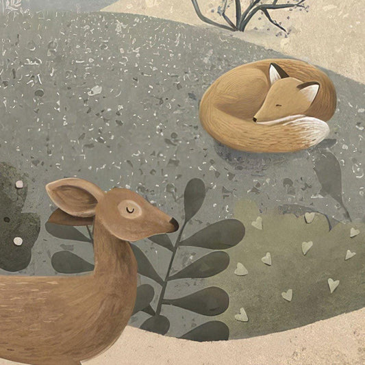 Illustration Forest Kids Wallpaper, Animals Wallpaper for Childroom, Wallpaper Nursery, Watercolor Baby Wallpaper, Peaceful Forest wallpaper