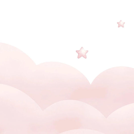 Pink Cotton Cloud Wallpaper, Watercolor Baby Wallpaper, Sky Wall Poster, Pink Cloud Background Baby Room Wallpaper, Wallpaper Nursery
