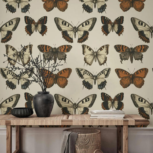 Butterfly Collection Wallpaper, Bohemian Wallpaper, Nature Wall Mural, Peel and Stick Wallpaper, Stylish Room Design, Tropical Wallpaper