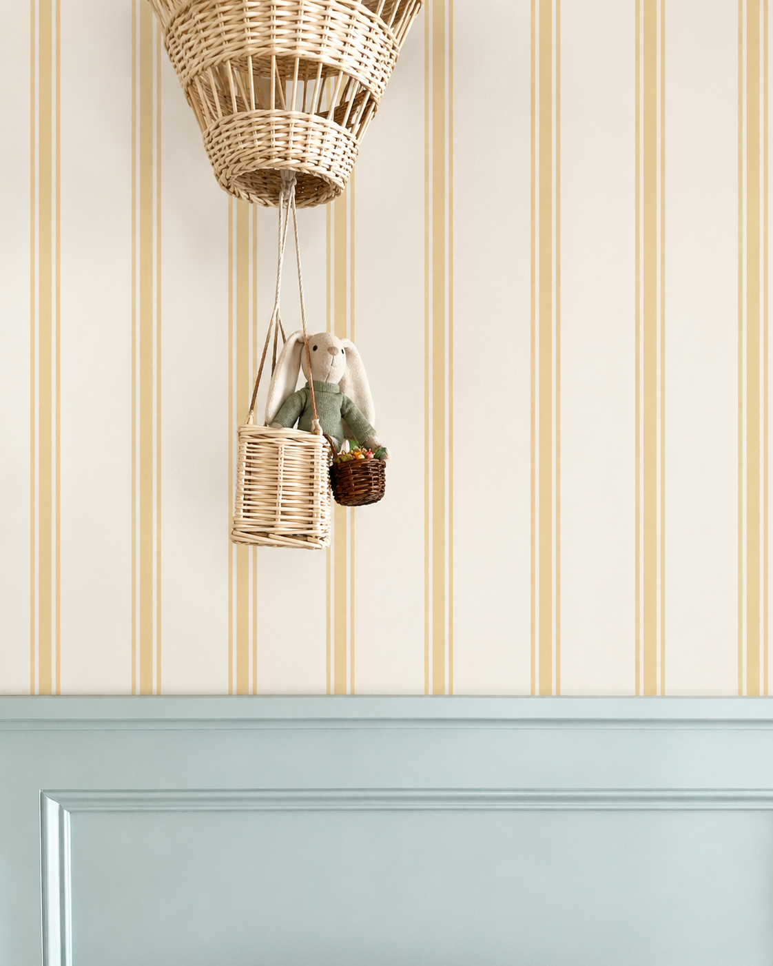 Timeless Yellow Pinstripe Wallpaper – Whimsical Wallpaper for Nursery