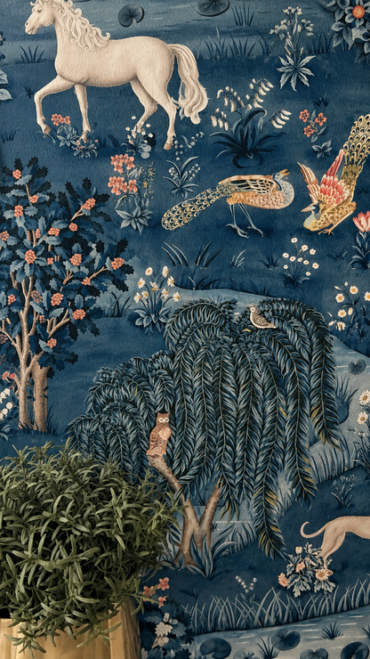 William Morris Navy Blue Wallpaper – Vintage Nature Wall Mural