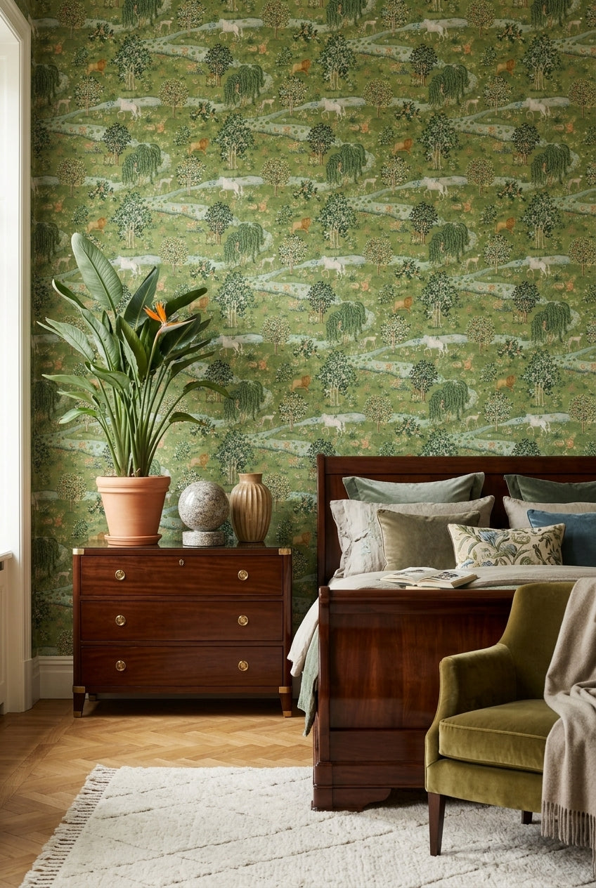 William Morris Owl & Willow Wallpaper - Vintage Nature Wall Mural