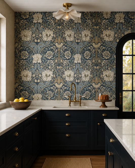 William Morris Indigo Wallpaper - Vintage Nature Wall Mural