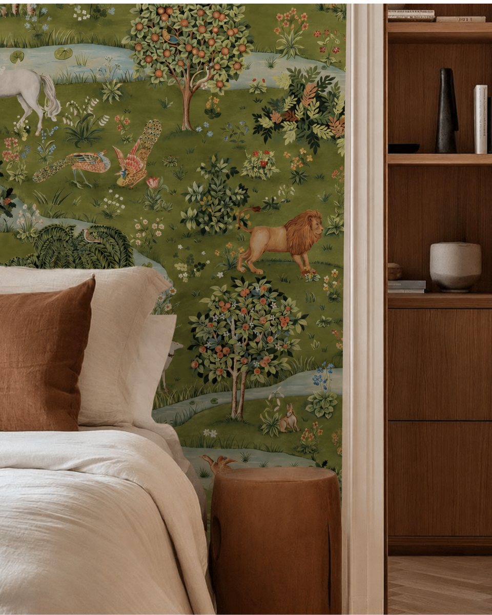 William Morris Owl & Willow Wallpaper - Vintage Nature Wall Mural