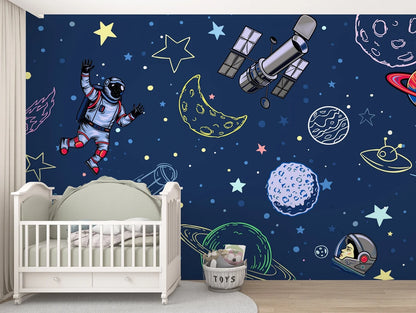 Blue Kids Room Wallpaper