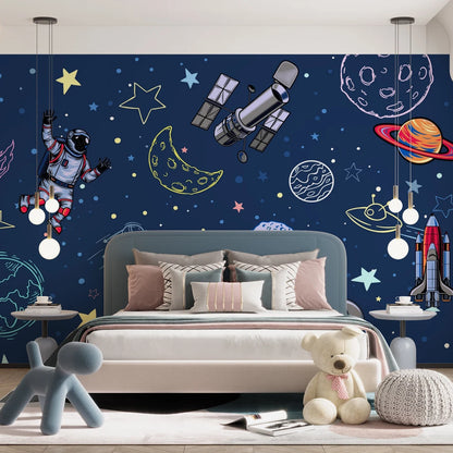 Blue Kids Room Wallpaper