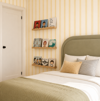 Timeless Yellow Pinstripe Wallpaper – Whimsical Wallpaper for Nursery