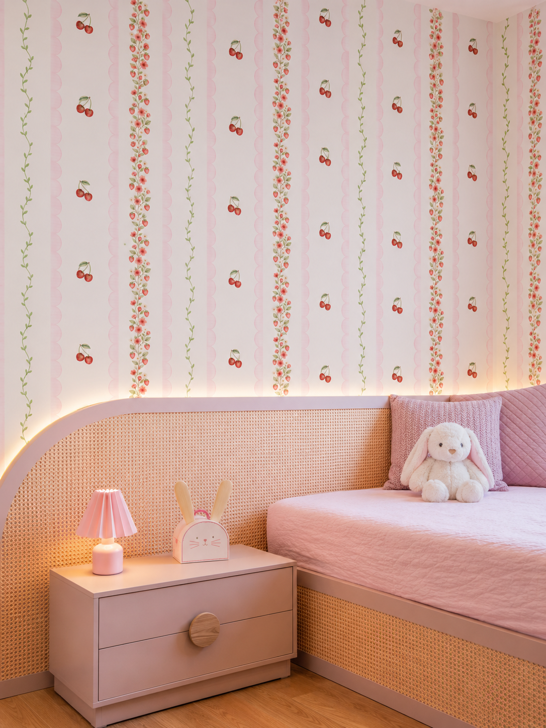 Pink Cherry Blossom Wallpaper,  Whimsy Floral Nursery Wallpaper