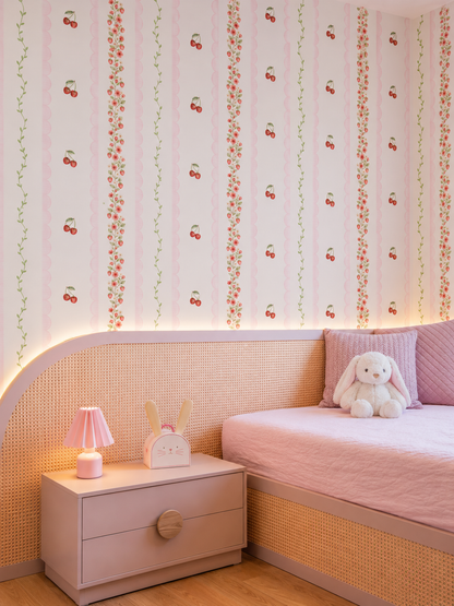 Pink Cherry Blossom Wallpaper,  Whimsy Floral Nursery Wallpaper
